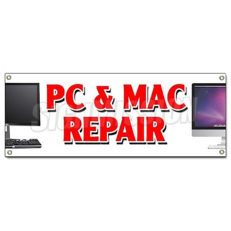 Signmission PC & MAC REPAIR BANNER SIGN computers laptop smartphone netbooks PCs B-Pc & Mac Repair